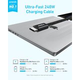 Anker Zolo USB tip-C kabl M/M 1.8m, za Apple, super brzo punjenje 240W/480Mbps, pleteni, crni | ePonuda.com