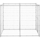 vidaXL Zunanji pasji boks pocinkano jeklo 110x220x180 cm - - Srebrna - 26.8 - 110 x 220 x 180 cm - 2025- | Shoptok.si