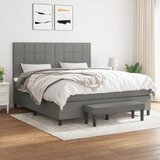 The Living Store Box spring postelja z vzmetnico temno siva 180x200 cm blago - Box Spring Postelja, (21516200) Cene