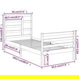 Za krevet od masivne borovine bijeli 90 x 200 cm | shoptok.hr