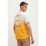 Napapijri Pamučna majica S-Howard za muškarce, boja: žuta, s uzorkom, NP0A4HQCY1J1