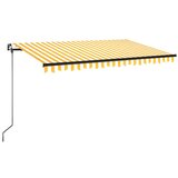 Tenda na ručno uvlačenje s LED svjetlima 400x350 cm žuto-bijela | shoptok.hr