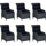  7-dijelni vrtni blagovaonski set od poliratana tamnosivi | shoptok.hr