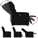  Električni naslonjač na podizanje od tkanine crni | shoptok.hr