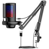 INF USB igralni mikrofon z RGB osvetlitvijo, nastavljivim nosilcem Black, (5000289877) | Shoptok.si