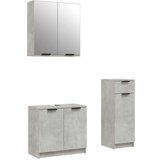  3-dijelni set kupaonskih ormarića siva boja betona drveni | shoptok.hr
