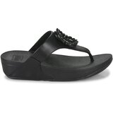 Fitflop LULU CRYSTAL-CIRCLET LEATHER TOE-POST SANDALS Crna | shoptok.hr