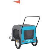 Prikolica za bicikl za ljubimce plavo-siva od tkanine i željeza | shoptok.hr