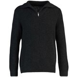 Trendyol Anthracite Men Regular Fit Zippered Turtleneck Knitwear Sweater Cene'.'