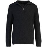 Trendyol Anthracite Men Regular Fit Zippered Turtleneck Knitwear Sweater | shoptok.hr