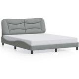 Maison Chic Posteljni okvir - Dvoposteljna postelja - Zakonska postelja brez vzmetnice svetlo siv 160x200 cm blago-J4113, (21772503) | Shoptok.si