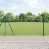 vidaXL zavarena žičana ograda s 13 flanširanih stupova zelena 1,2x25 m čelik | shoptok.hr
