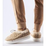 Gemre Beige warm slippers with a covered heel Aurelio | shoptok.hr