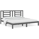 The Living Store Posteljni okvir siv iz trdne borovine 200x200 cm - Posteljni Okvir, (21525189) | Shoptok.si