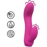 Loveline ukrivljen mini vibrator z zajčkom (roza) Cene