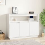 vidaXL Komoda bela 104,5x34x80 cm trdna borovina Cene
