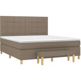  Box spring postelja z vzmetnico taupe 160x200 cm blago, (20895123) | Shoptok.si