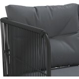  Set vrtnih sofa s jastucima crni od čelika i tekstilena | shoptok.hr