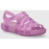 Crocs Otroški sandali ISABELLA JELLY SANDAL vijolična barva