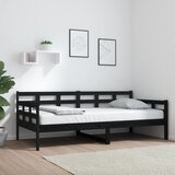 The Living Store Dnevna postelja črna trdna borovina 90x190 cm - Dnevna Postelja, (21508744) | Shoptok.si