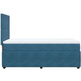 vidaXL Box spring postelja z vzmetnico temno modra 100x200 cm žamet | Shoptok.si