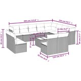  13-dijelni set vrtnih sofa s jastucima poliratan crni | shoptok.hr