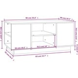  Stolić za kavu sivi 90 x 49 x 40,5 cm od masivne borovine | shoptok.hr