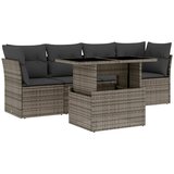 Maison Chic Seti vrtnega pohištva - Vrtna garnitura - Vrtni pohištvo set 5-delna z blazinami siv poli ratan, (21814950) | Shoptok.si
