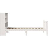 vidaXL Krevet s regalom za knjige bez madraca bijeli 90x190cm borovina | shoptok.hr