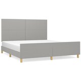The Living Store Posteljni okvir z vzglavjem svetlo siv 180x200 cm blago - Posteljni Okvir Z Vzglavjem, (21503831) | Shoptok.si
