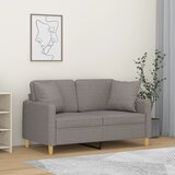  Dvosjed s ukrasnim jastucima smeđesivi 120 cm od tkanine | shoptok.hr