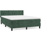 Maison Chic Box spring postelja - Vzmetna postelja z vzmetnico temno zelen 140x190 cm žamet SL21370, (21893222) | Shoptok.si