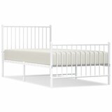 The Living Store Kovinski posteljni okvir z vzglavjem in vznožjem bel 90x190 cm - Posteljni Okvir, (21529883) | Shoptok.si