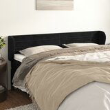 vidaXL Vzglavje z ušesi črno 183x23x78/88 cm žamet | Shoptok.si