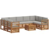  Set vanjskih sofa 10 kom. Prirodna i svjetlosiva | shoptok.hr