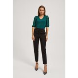 Marisse Emerald Lace Blouse With Puffed Sleeves | Shoptok.si