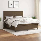  Box spring postelja z vzmetnico temno rjava 160x200 cm blago, (20900022) | Shoptok.si
