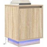 vidaXL Nočna omarica z LED svetili Sonoma Oak 38x34x50 cm Cene