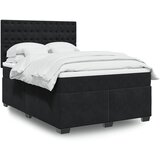  The Living Store Box spring postelja z vzmetnico črna 160x200 cm žamet - Box Spring Postelja, (21457874) Cene