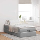  Otomanski okvir kreveta s madraca svijetlosivi 90x200cm tkanine | shoptok.hr