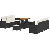  Sjedeća garnitura za vrt 9 kom. Crna poliratan 90 x 55 x 71 cm | shoptok.hr