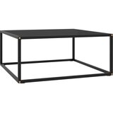 vidaXL stolić za kavu crni s crnim staklom 80 x 80 x 35 cm Cijene