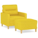  Fotelja s tabureom svjetložuta 60 cm od tkanine | shoptok.hr