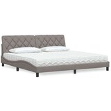  Krevet s madracem smeđesivi 200x200 cm od tkanine - Sivo-smeđa 200 x 200 cm | shoptok.hr