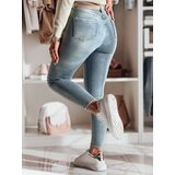 DStreet Spodnie damskie jeansowe skinny ze zdobieniem LUMITTA niebieskie | shoptok.hr
