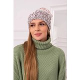  Cap with fleece Dolores K303 brown+white+red Cene