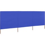 Vjetrobran s 3 panela od tkanine 400 x 80 cm azurno plavi | Eponuda.com