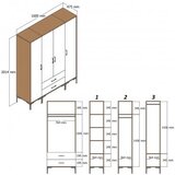Hanah home garderober kumsal ptp walnut