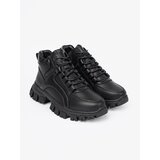 Sergio Leone Black lace-up hiking boots with a thick sole | ePonuda.com