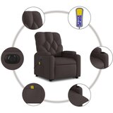 vidaXL Električni masažni naslanjač s funkcijo vstajanja temno rjav | Shoptok.si